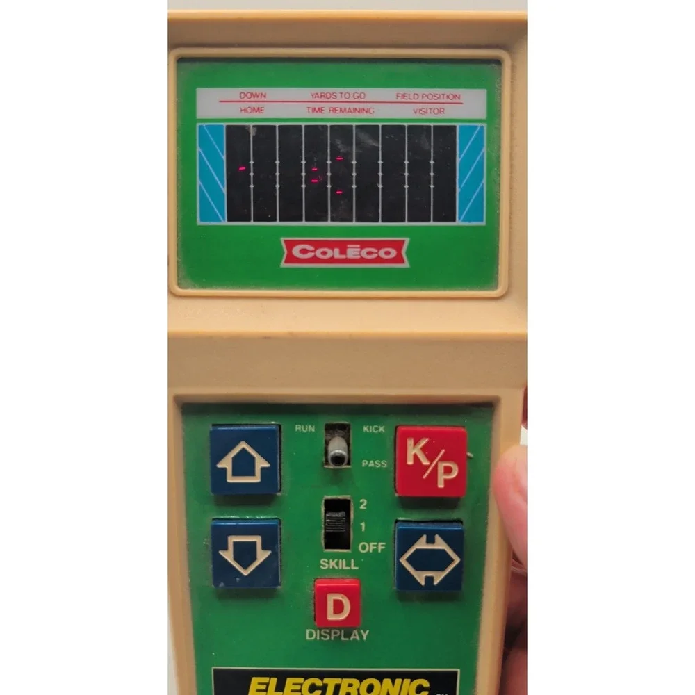 Coleco Handheld Game Tan Electronic Quarterback Football 1978 Vintage